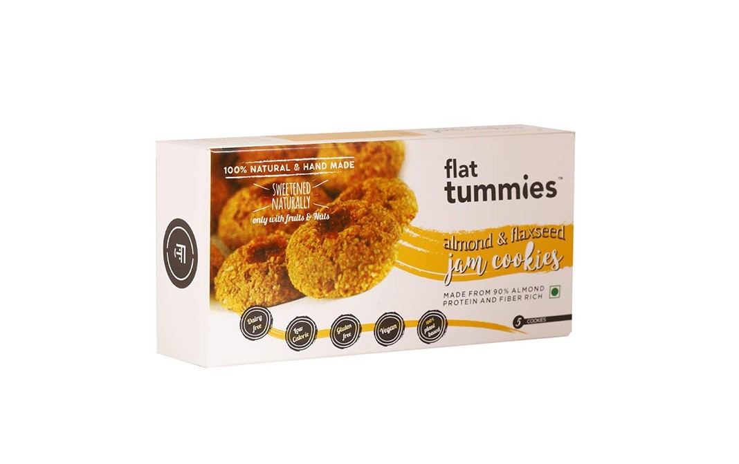 Flat Tummies Almond & Flaxseed Jam Cookies   Box  70 grams